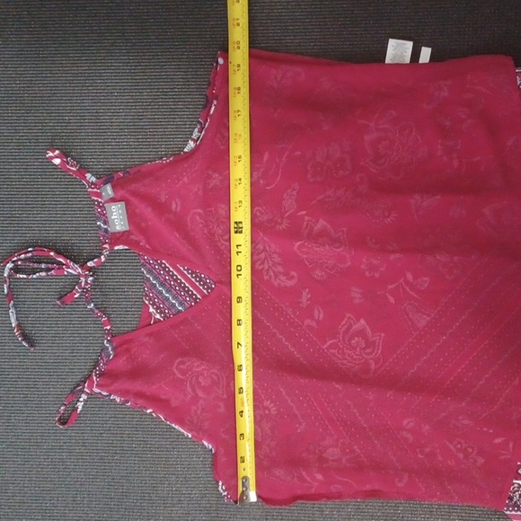 SMALL flower print adjustable straps, ribbon tie, sleveless tank halter top SOHO - Picture 11 of 16